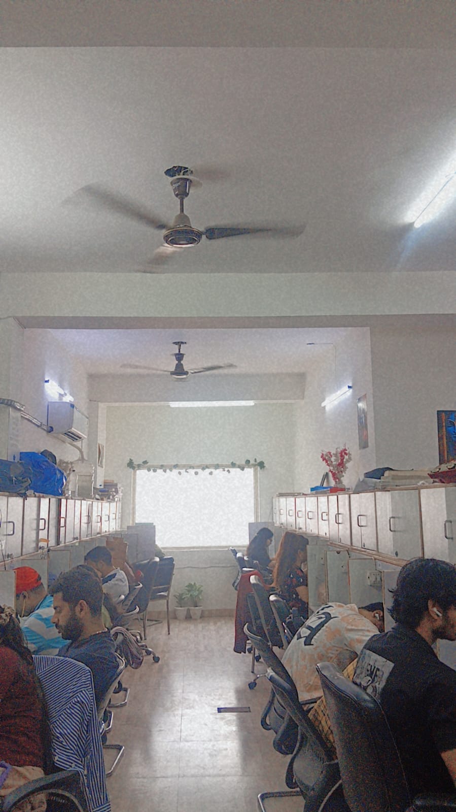 Students studying at Shreeji Library Hari Nagar 24 hour study library in New Delhi